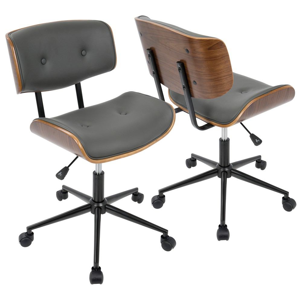 LumiSource Lombardi Height Adjustable Office Chair with Swivel | Office Chairs | OC-JY-LMB WL+BK | Modishstore - 9