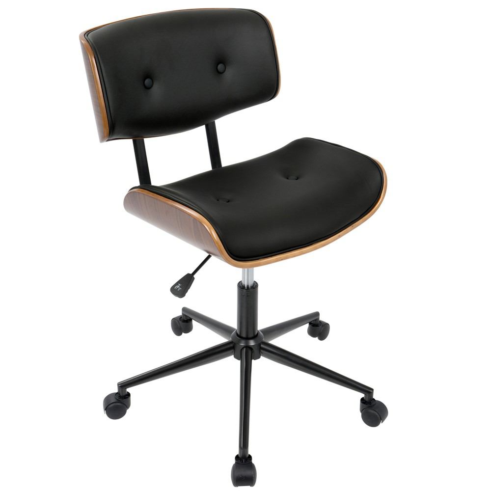 LumiSource Lombardi Height Adjustable Office Chair with Swivel | Office Chairs | OC-JY-LMB WL+BK | Modishstore - 18