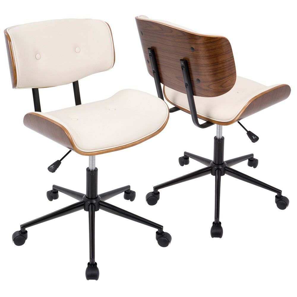LumiSource Lombardi Height Adjustable Office Chair with Swivel | Office Chairs | OC-JY-LMB WL+BK | Modishstore