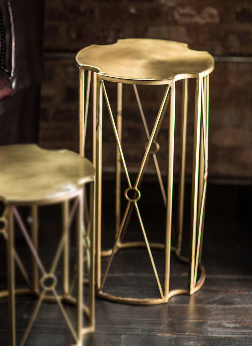Vagabond Vintage Brass Plated Iron End Table - Large | Modishstore | End Tables