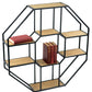 Vagabond Vintage Iron and Wood Hexagonal Shelf | Modishstore | Wall Shelf-3