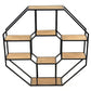 Vagabond Vintage Iron and Wood Hexagonal Shelf | Modishstore | Wall Shelf-2