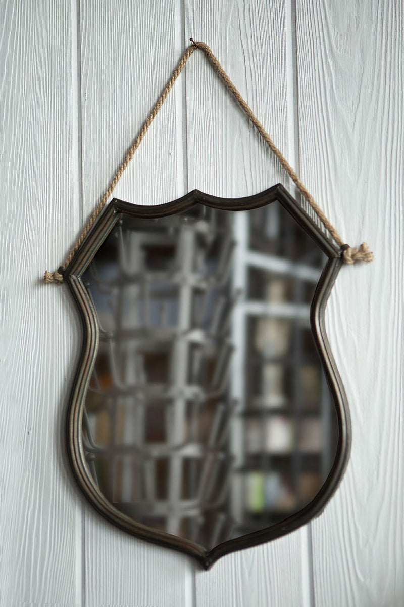 Vagabond Vintage Iron Shield Frame Mirror | Modishstore | Mirrors