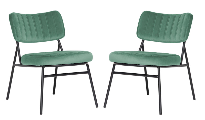 LeisureMod Marilane Velvet Accent Chair With Metal Frame Set of 2 | Accent Chairs | Modishstore