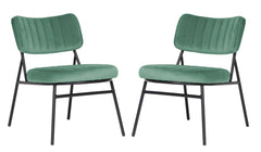 LeisureMod Marilane Velvet Accent Chair With Metal Frame Set of 2