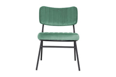 LeisureMod Marilane Velvet Accent Chair With Metal Frame