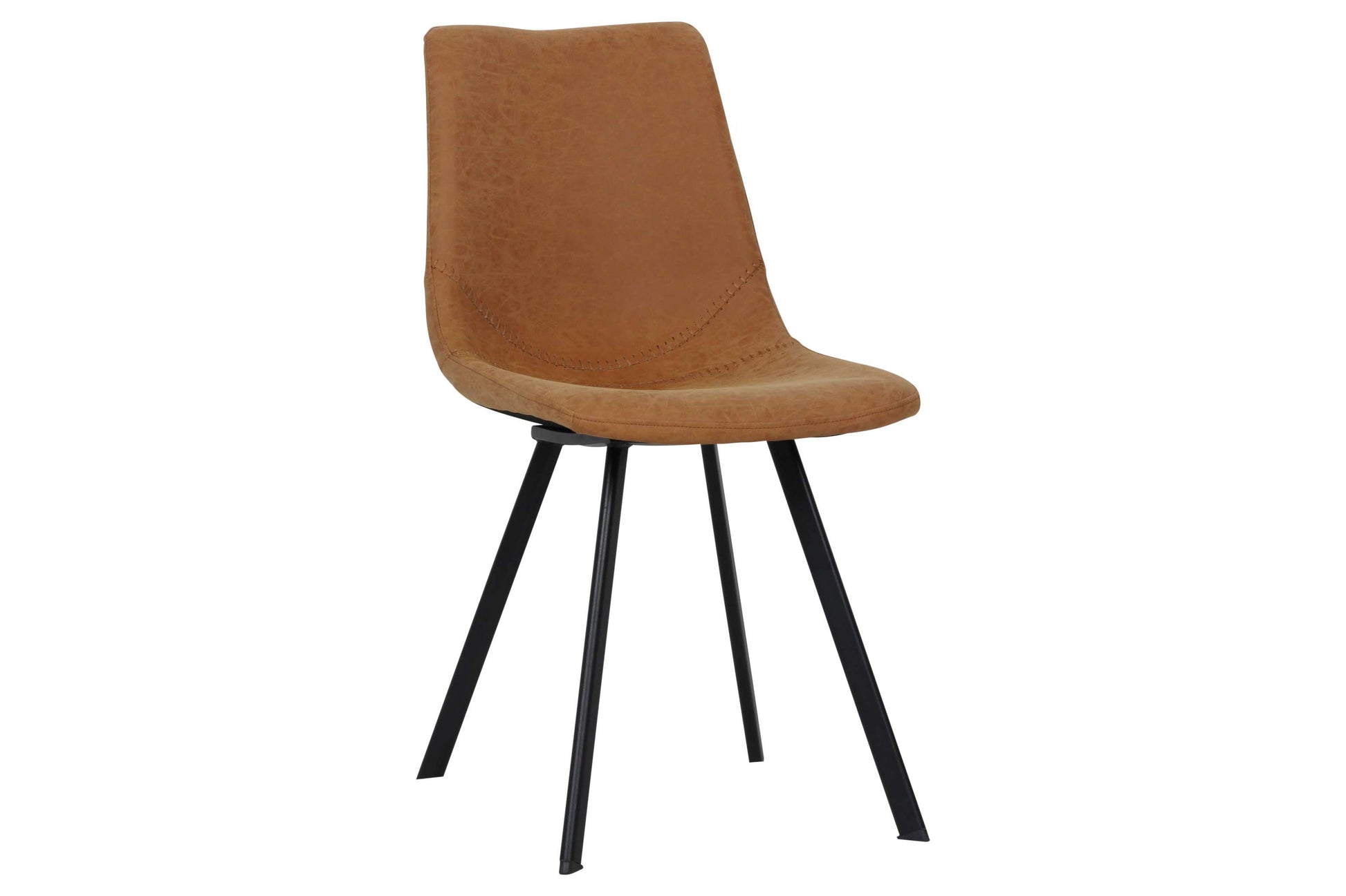LeisureMod Markley Modern Leather Dining Chair With Metal Legs | Dining Chairs | Modishstore - 3