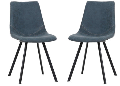 LeisureMod Markley Modern Leather Dining Chair With Metal Legs Set of 2 | Dining Chairs | Modishstore - 7
