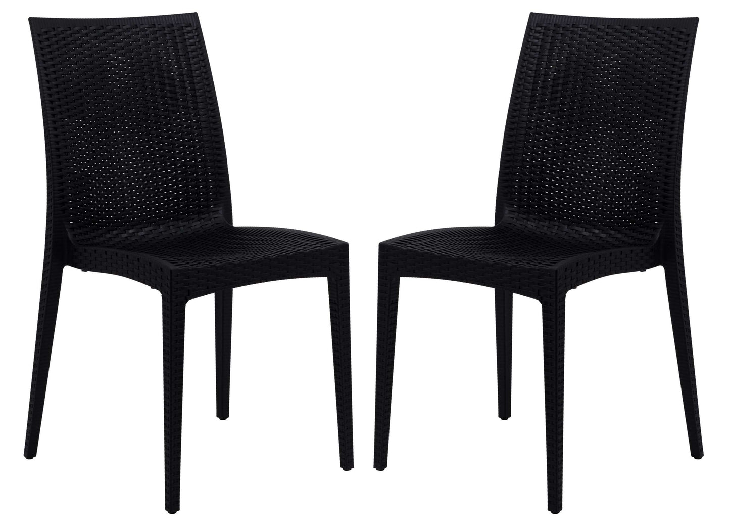 LeisureMod Weave Mace Indoor/Outdoor Dining Chair (Armless), Set of 2 | Dining Chairs | Modishstore