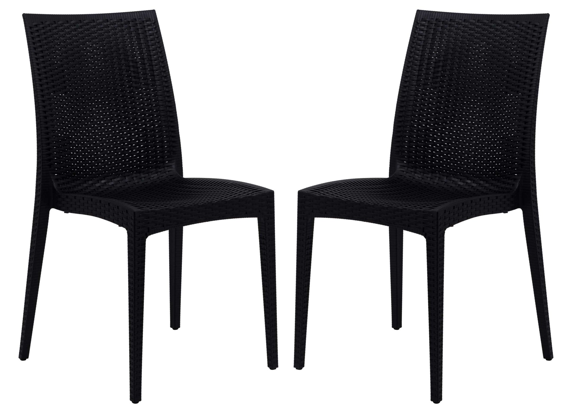 LeisureMod Weave Mace Indoor/Outdoor Dining Chair (Armless), Set of 2 | Dining Chairs | Modishstore