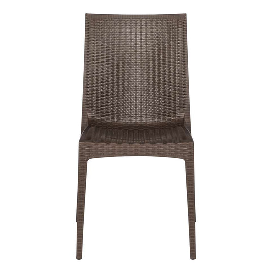 LeisureMod Weave Mace Indoor/Outdoor Dining Chair (Armless), Set of 4 | Dining Chairs | Modishstore