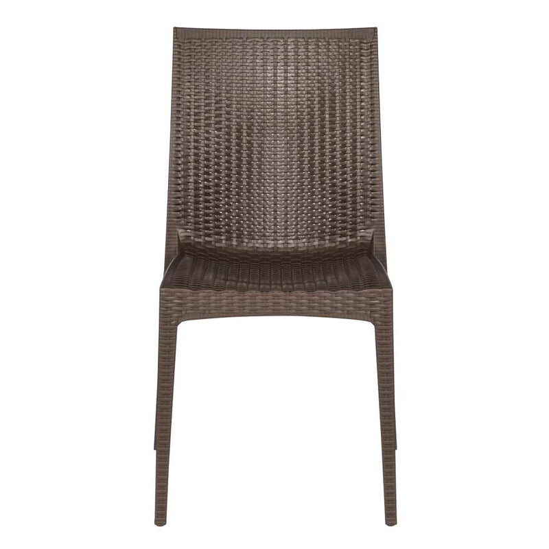 LeisureMod Weave Mace Indoor/Outdoor Dining Chair (Armless), Set of 4 | Dining Chairs | Modishstore