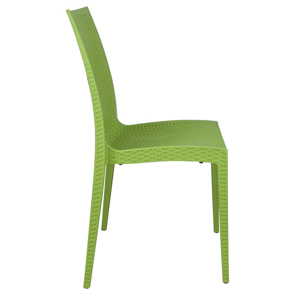LeisureMod Weave Mace Indoor/Outdoor Dining Chair (Armless), Set of 4 | Dining Chairs | Modishstore - 12