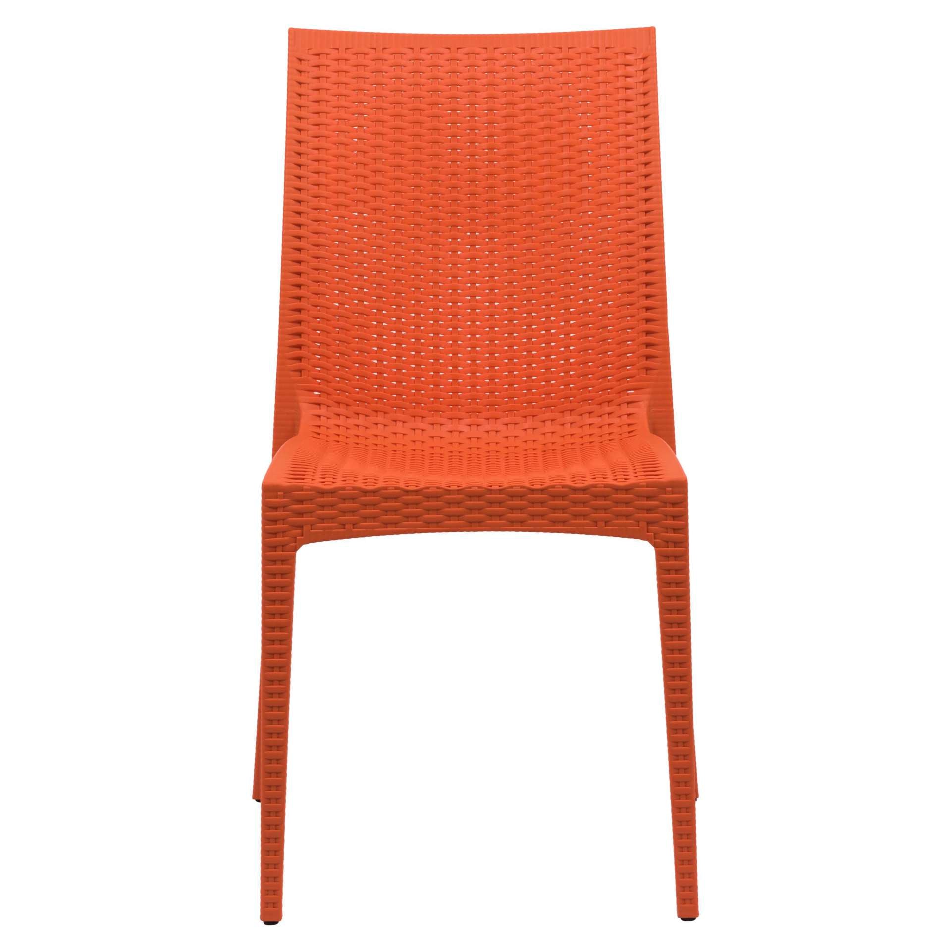 LeisureMod Weave Mace Indoor/Outdoor Dining Chair (Armless), Set of 4 | Dining Chairs | Modishstore - 18