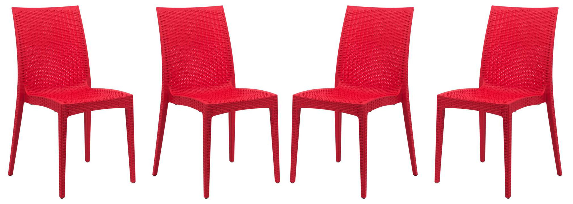 LeisureMod Weave Mace Indoor/Outdoor Dining Chair (Armless), Set of 4 | Dining Chairs | Modishstore - 26