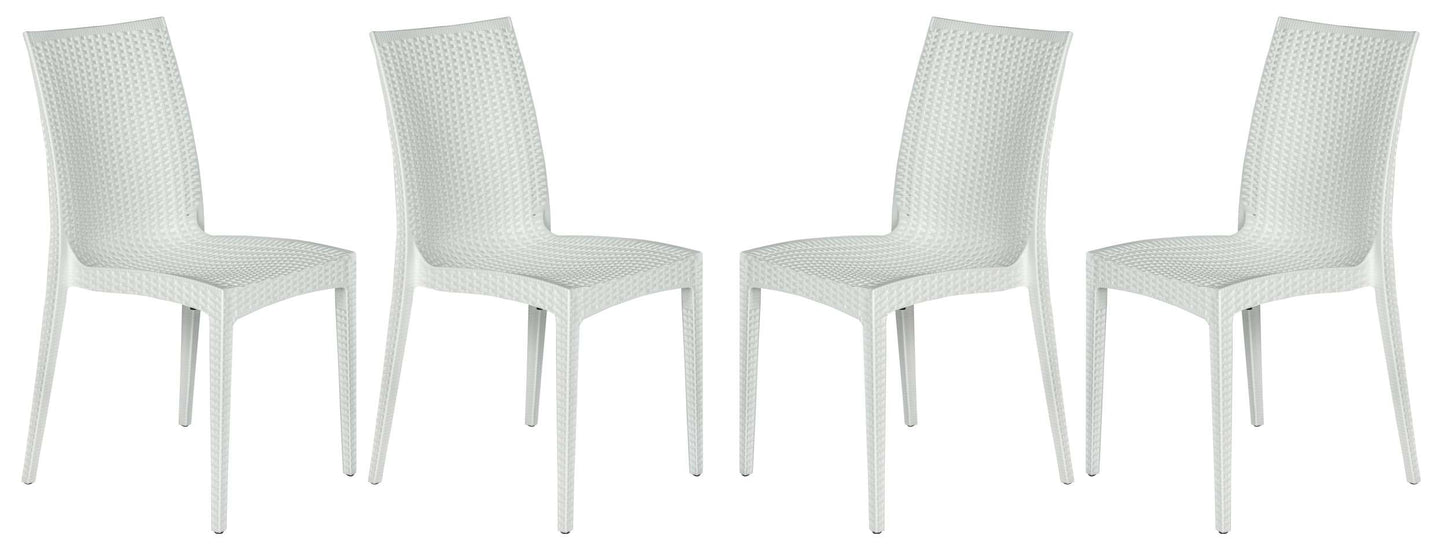 LeisureMod Weave Mace Indoor/Outdoor Dining Chair (Armless), Set of 4 | Dining Chairs | Modishstore - 33