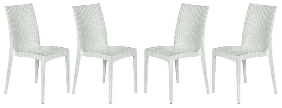 LeisureMod Weave Mace Indoor/Outdoor Dining Chair (Armless), Set of 4 | Dining Chairs | Modishstore - 33