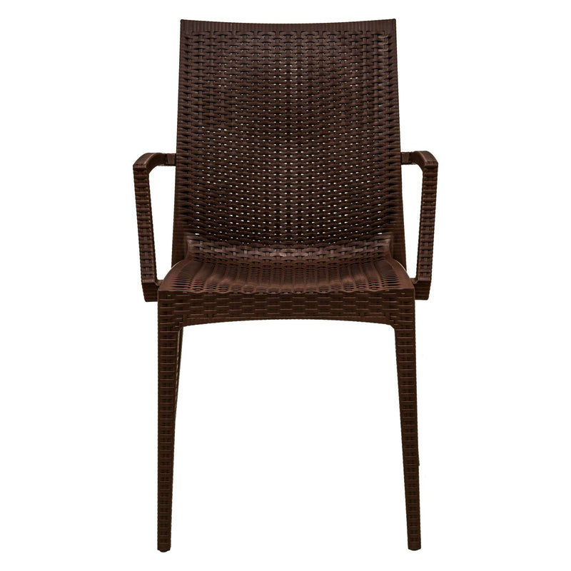 LeisureMod Weave Mace Indoor/Outdoor Chair (With Arms), Set of 2 | Outdoor Chairs | Modishstore - 2