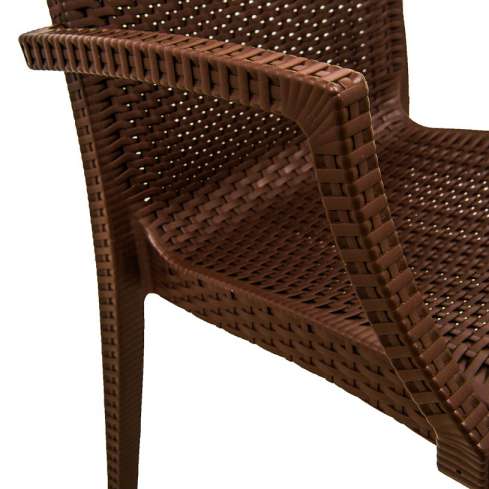 LeisureMod Weave Mace Indoor/Outdoor Chair (With Arms), Set of 2 | Outdoor Chairs | Modishstore - 5