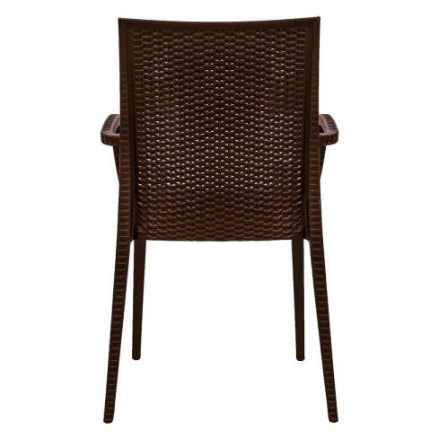 LeisureMod Weave Mace Indoor/Outdoor Chair (With Arms), Set of 4 | Outdoor Chairs | Modishstore - 4