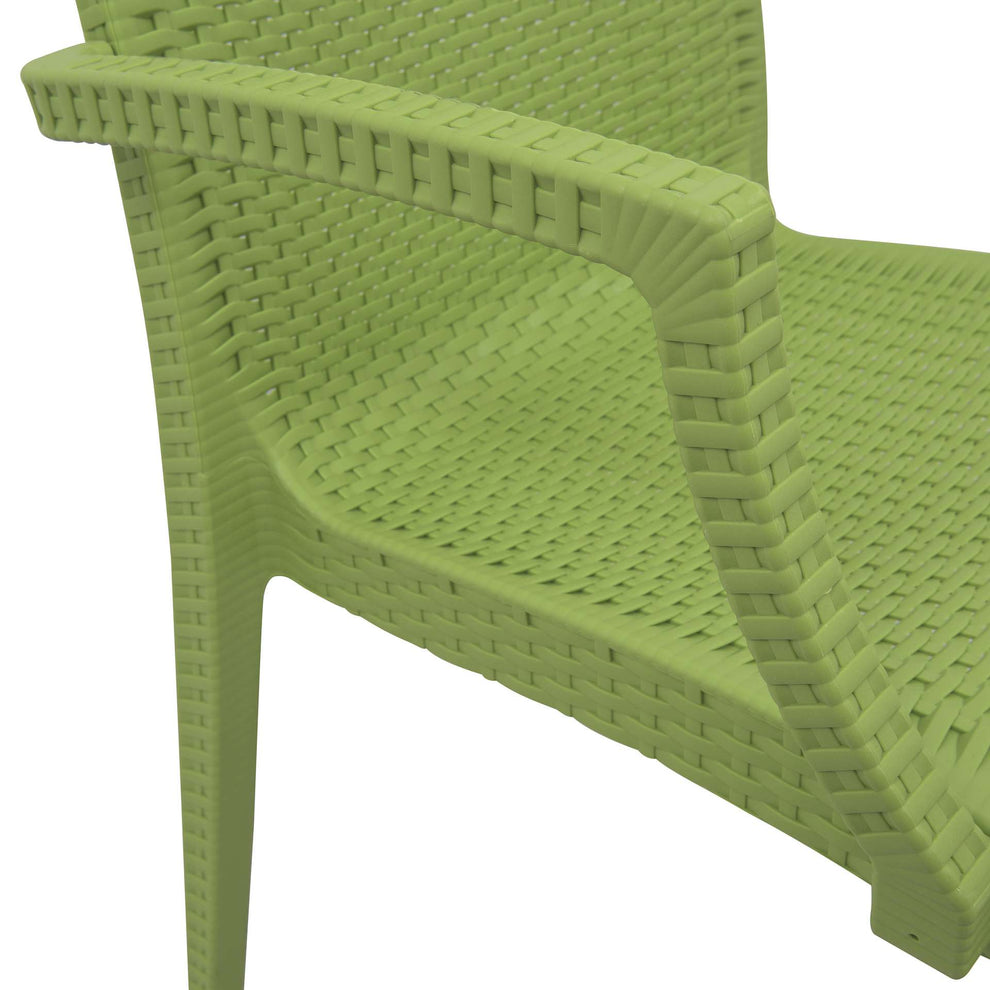 LeisureMod Weave Mace Indoor/Outdoor Chair (With Arms), Set of 2 | Outdoor Chairs | Modishstore - 14