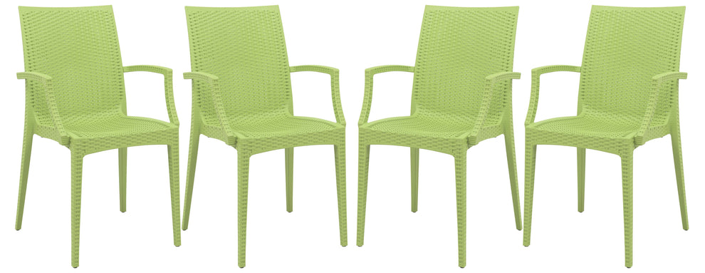 LeisureMod Weave Mace Indoor/Outdoor Chair (With Arms), Set of 4 | Outdoor Chairs | Modishstore - 10