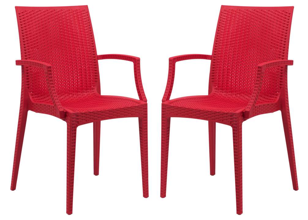 LeisureMod Weave Mace Indoor/Outdoor Chair (With Arms), Set of 2 | Outdoor Chairs | Modishstore - 20