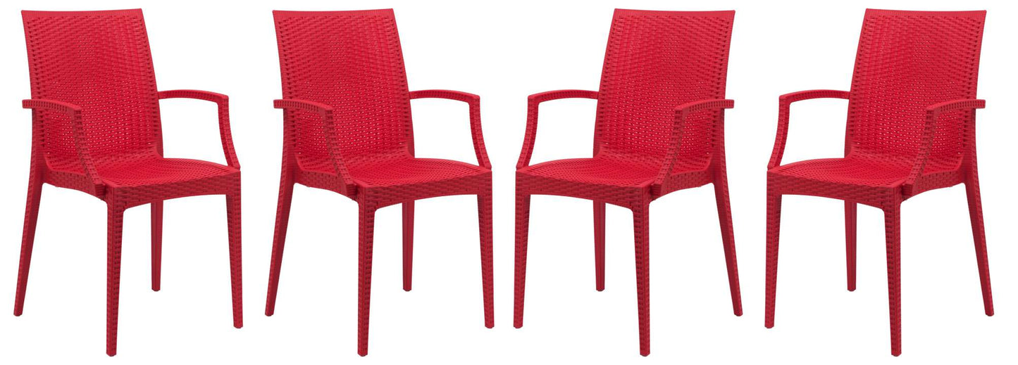 LeisureMod Weave Mace Indoor/Outdoor Chair (With Arms), Set of 4 | Outdoor Chairs | Modishstore - 23