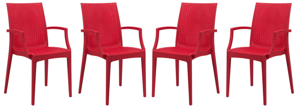 LeisureMod Weave Mace Indoor/Outdoor Chair (With Arms), Set of 4 | Outdoor Chairs | Modishstore - 23