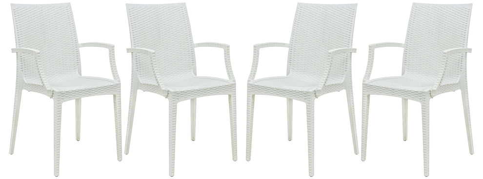 LeisureMod Weave Mace Indoor/Outdoor Chair (With Arms), Set of 4 | Outdoor Chairs | Modishstore - 29
