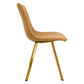 LeisureMod Markley Modern Leather Dining Chair With Gold Legs | Dining Chairs | Modishstore - 7