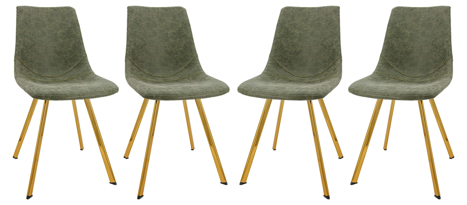 LeisureMod Markley Modern Leather Dining Chair With Gold Legs Set of 4 | Dining Chairs | Modishstore - 21