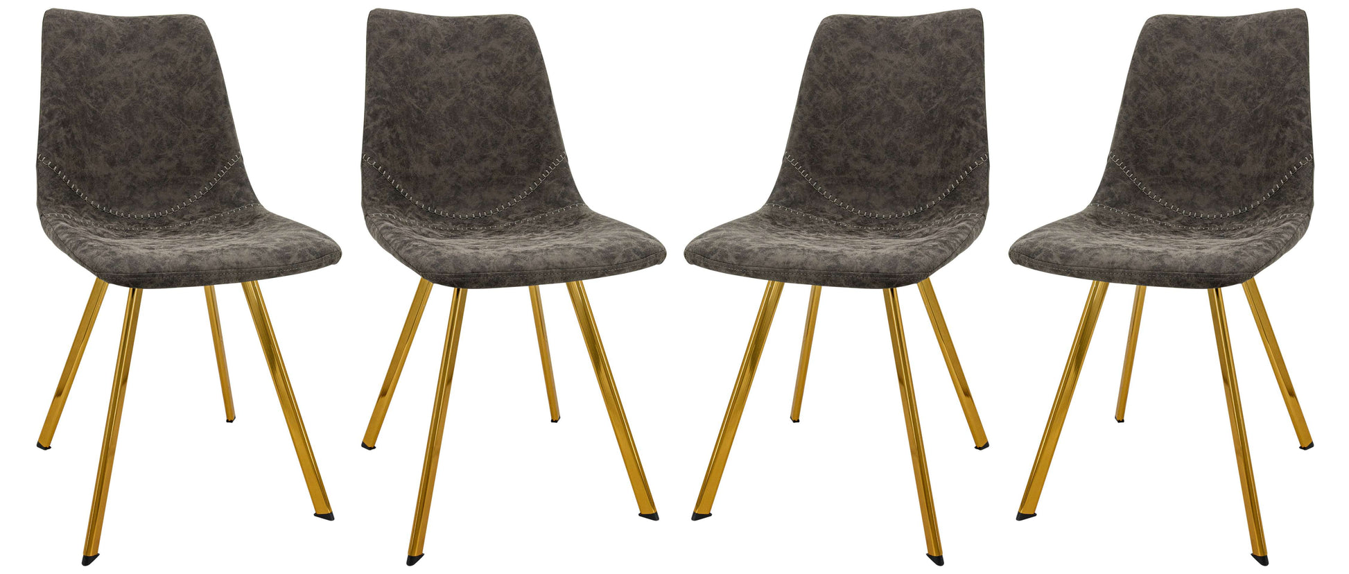 LeisureMod Markley Modern Leather Dining Chair With Gold Legs Set of 4 | Dining Chairs | Modishstore - 28