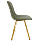 LeisureMod Markley Modern Leather Dining Chair With Gold Legs | Dining Chairs | Modishstore - 21