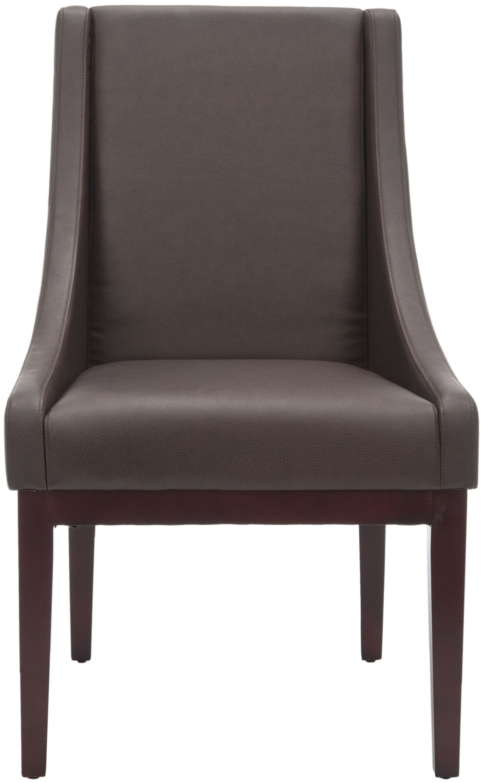 Safavieh Brown Leather Sloping Armchair | Armchairs | Modishstore - 4