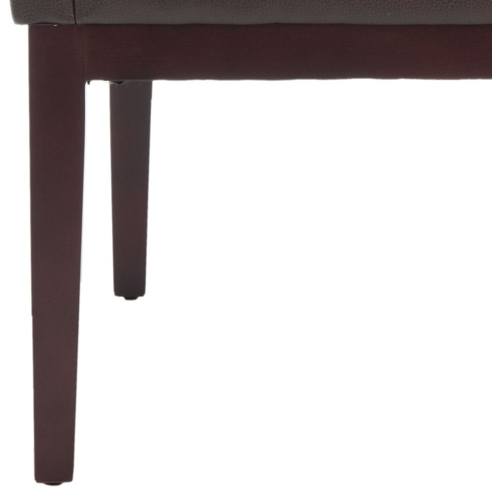 Safavieh Brown Leather Sloping Armchair | Armchairs | Modishstore - 5