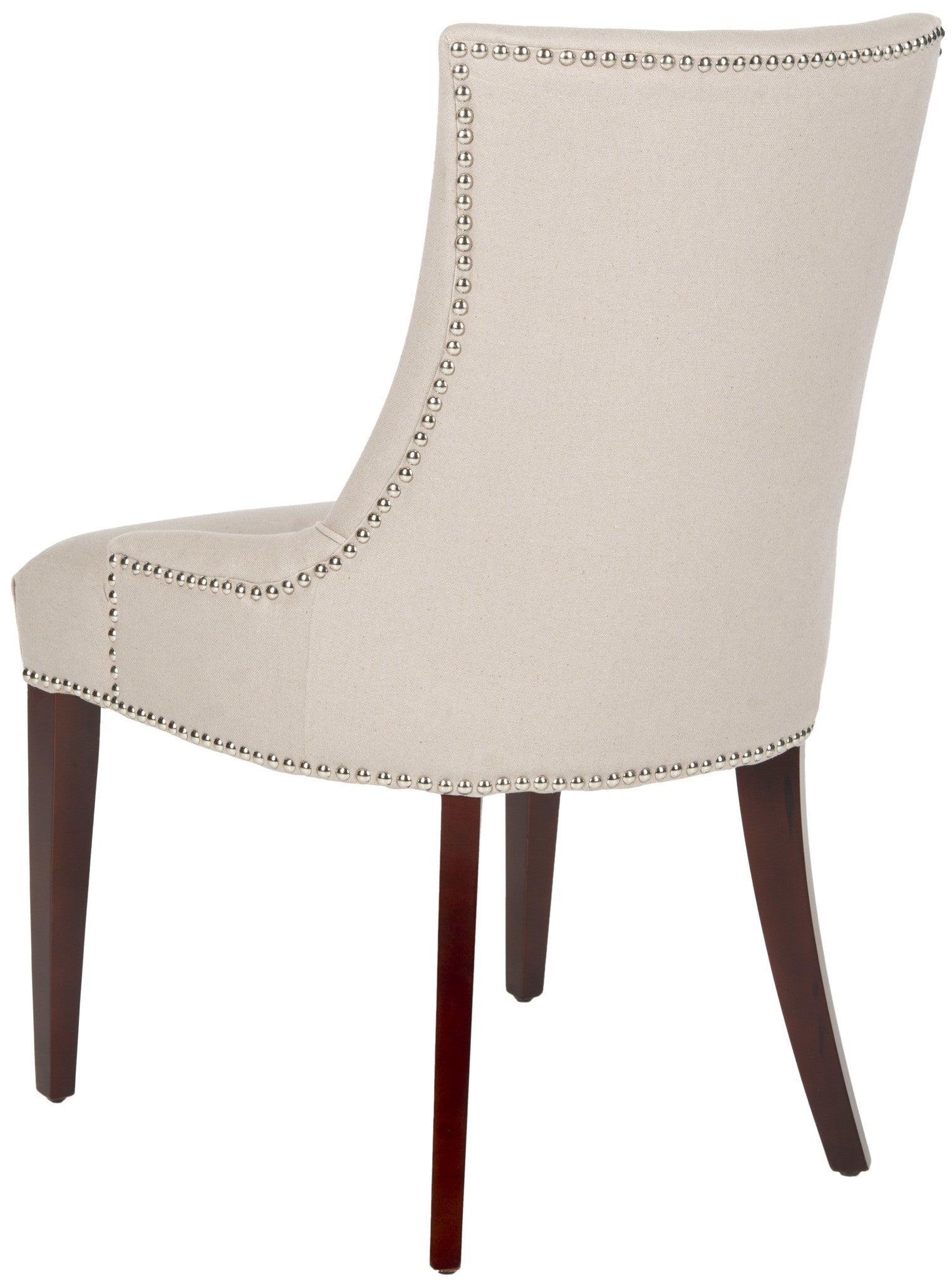 Safavieh Becca Linen Dining Chair W/ Nickel Nail Heads | Dining Chairs | Modishstore - 4