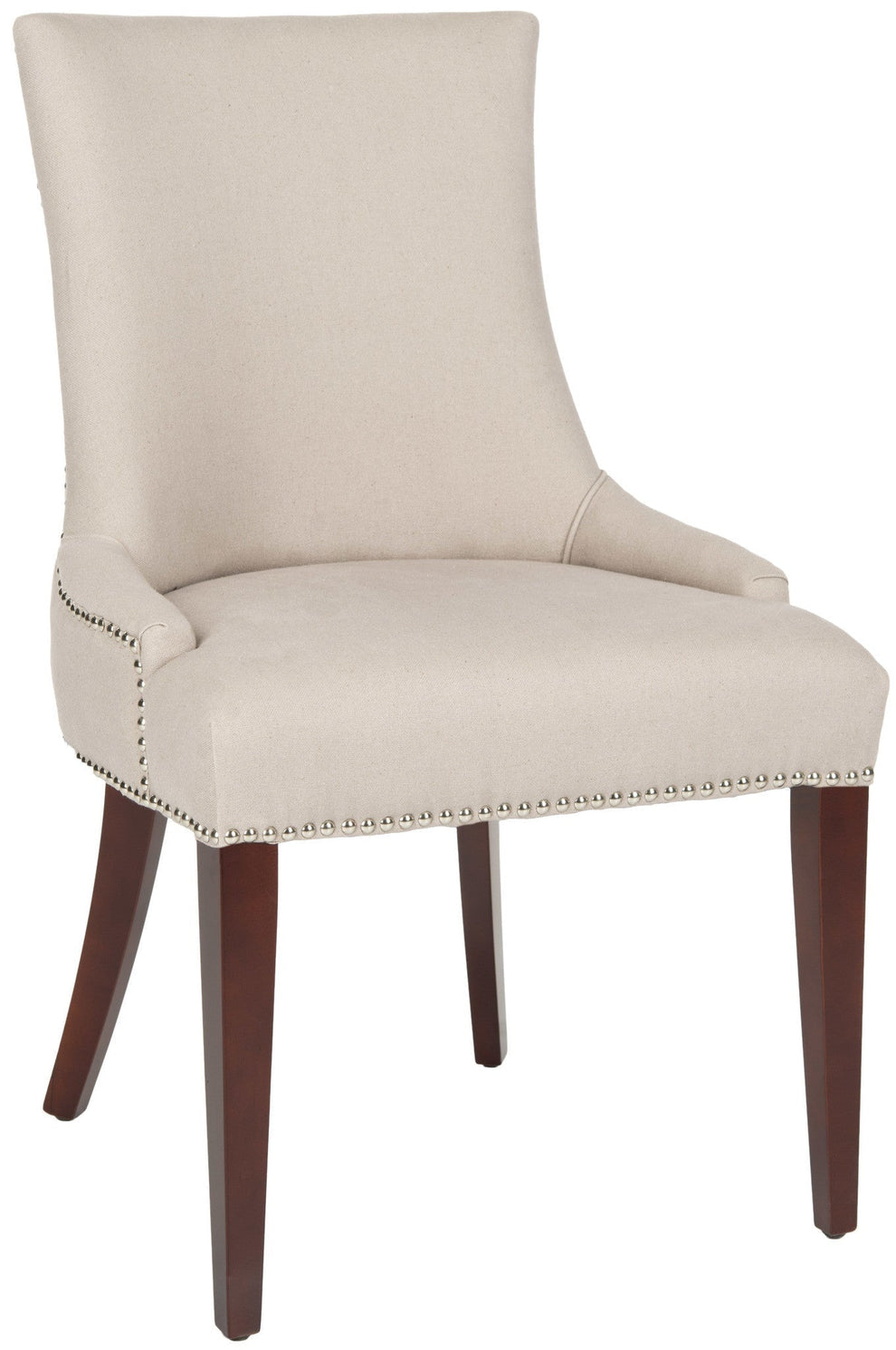 Safavieh Becca Linen Dining Chair W/ Nickel Nail Heads | Dining Chairs | Modishstore - 5