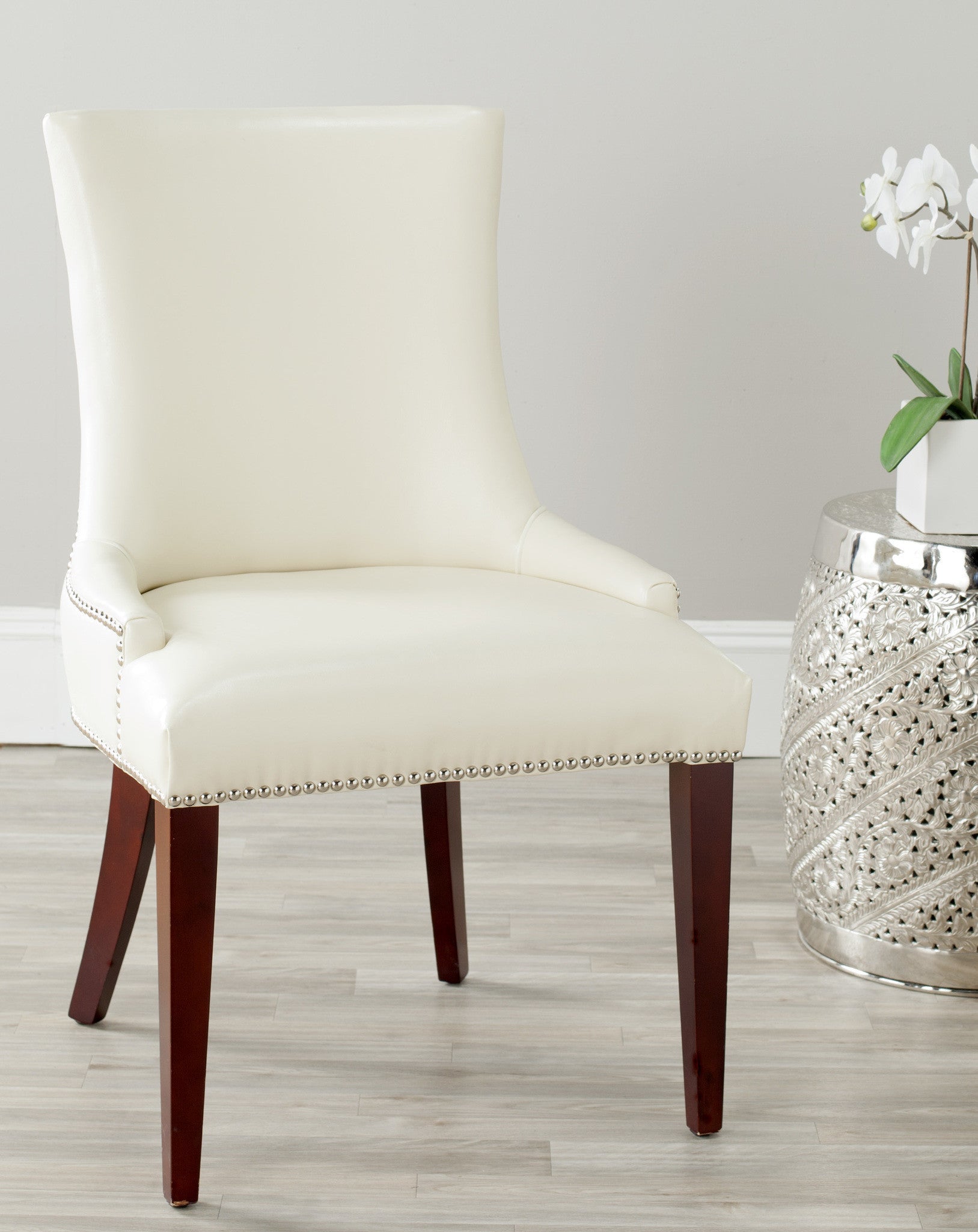 Safavieh Becca Cream Leather | Dining Chairs | Modishstore