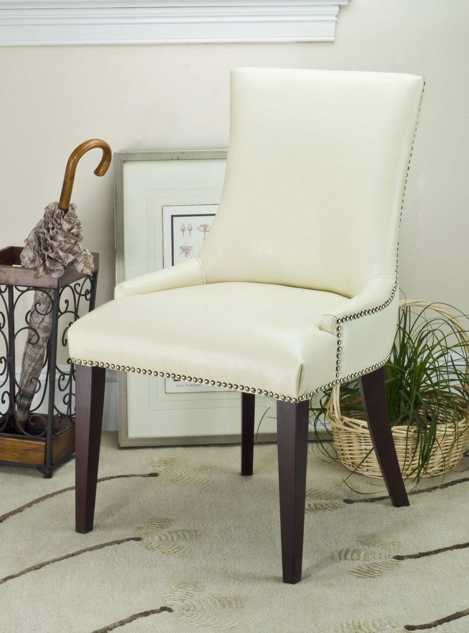 Safavieh Becca Cream Leather | Dining Chairs | Modishstore - 2