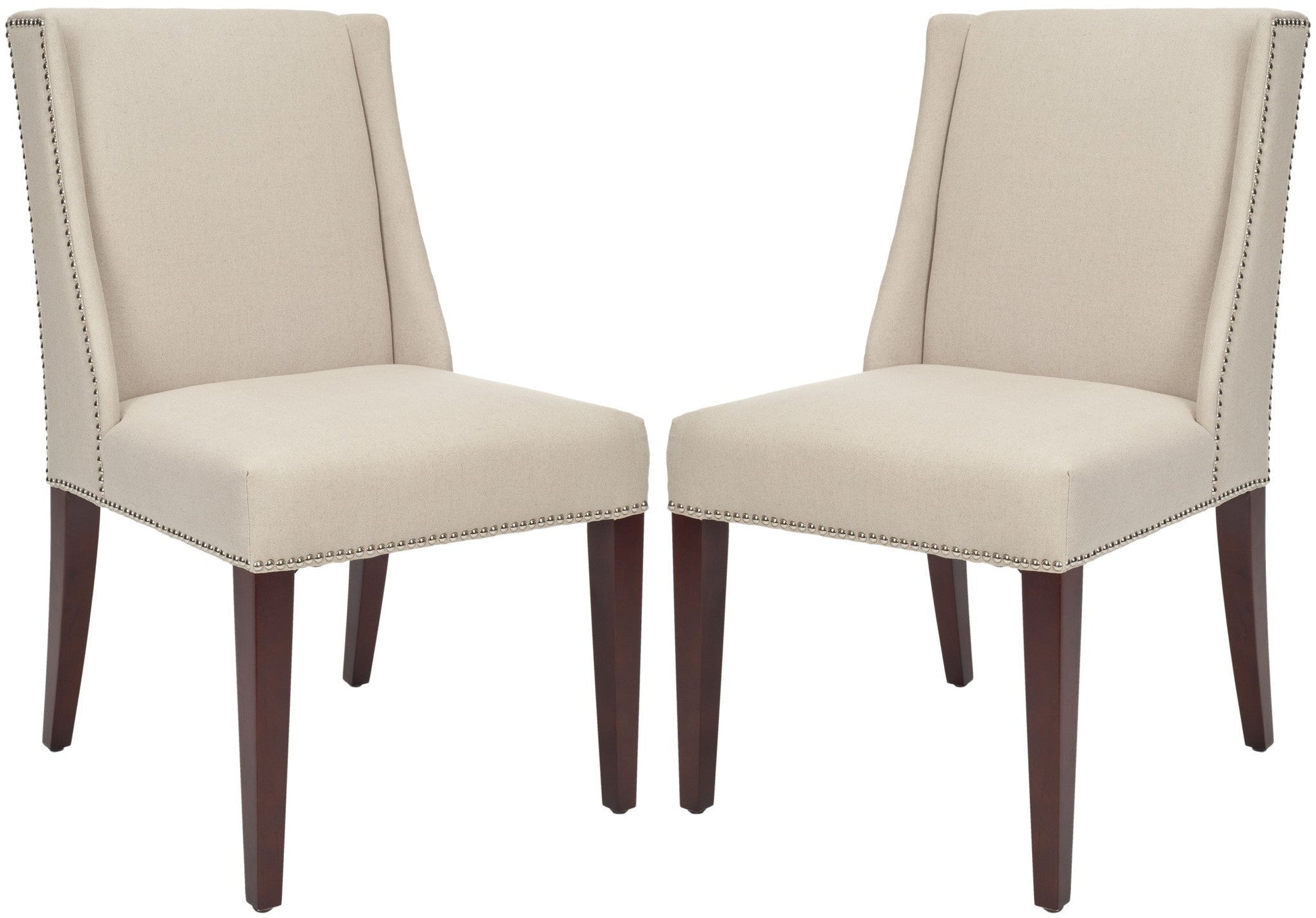 Safavieh Lauren Side Chair W/ Nickel Nail Heads - Set Of 2 | Dining Chairs | Modishstore