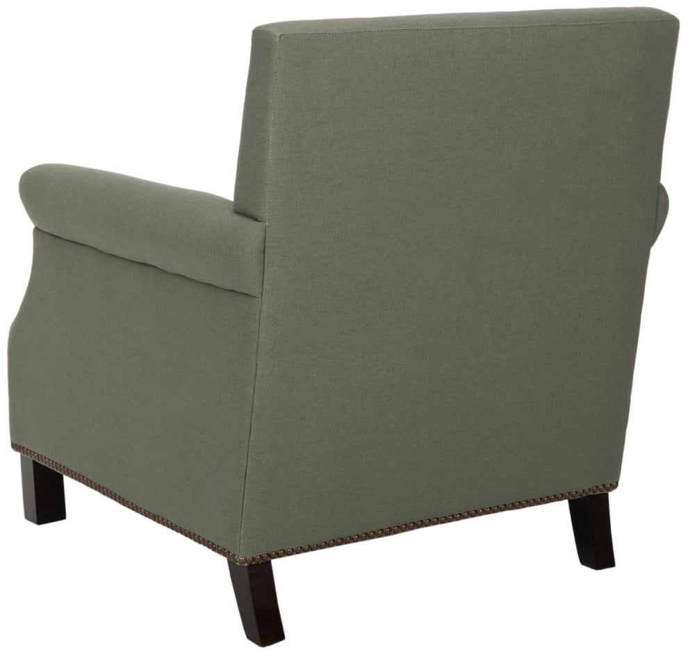 Safavieh Easton Club Chair - Brass Nail Heads | Accent Chairs | Modishstore - 4