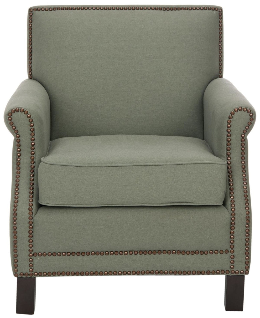 Safavieh Easton Club Chair - Brass Nail Heads | Accent Chairs | Modishstore - 5