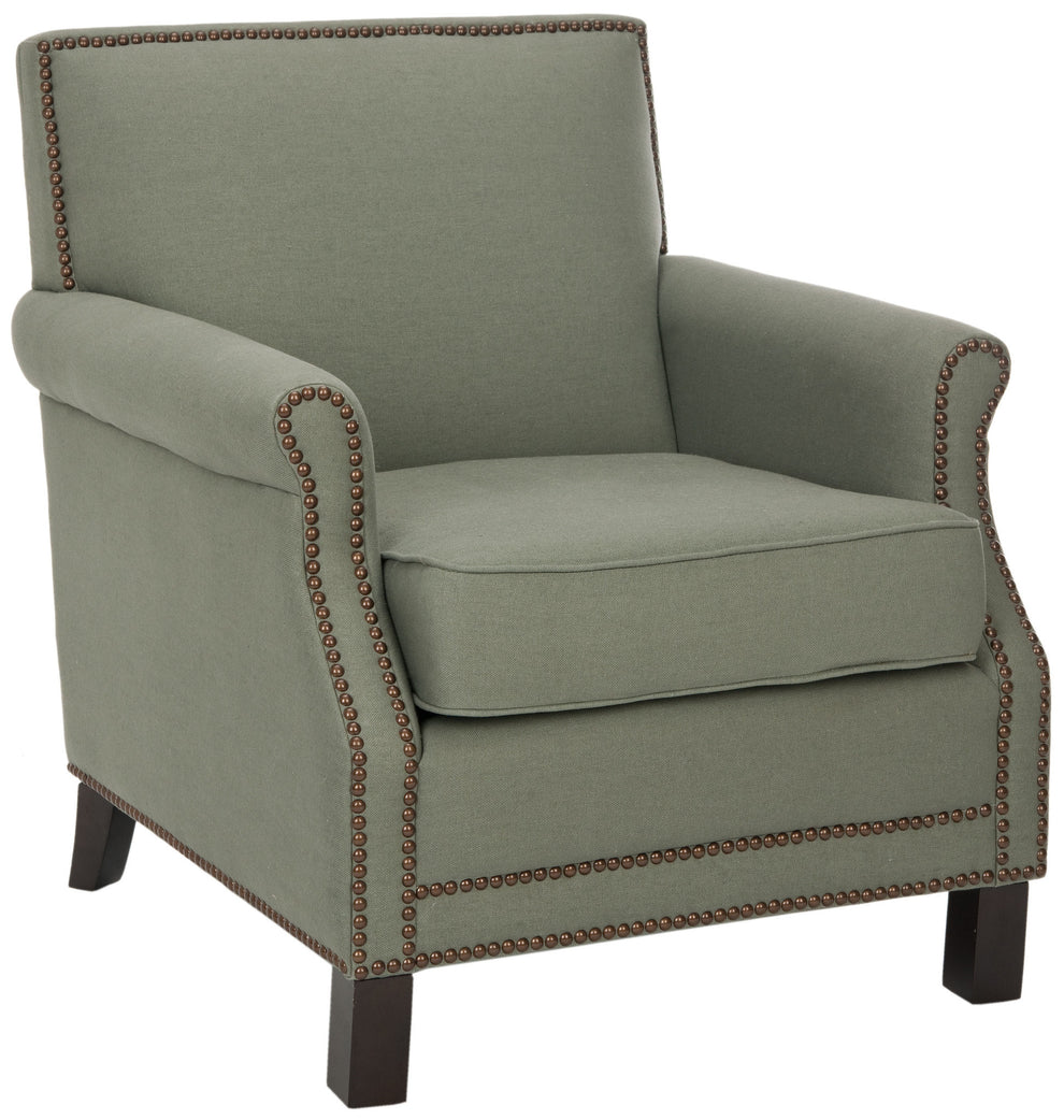 Safavieh Easton Club Chair - Brass Nail Heads | Accent Chairs | Modishstore - 7