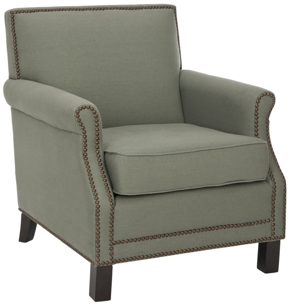 Safavieh Easton Club Chair - Brass Nail Heads | Accent Chairs | Modishstore - 2