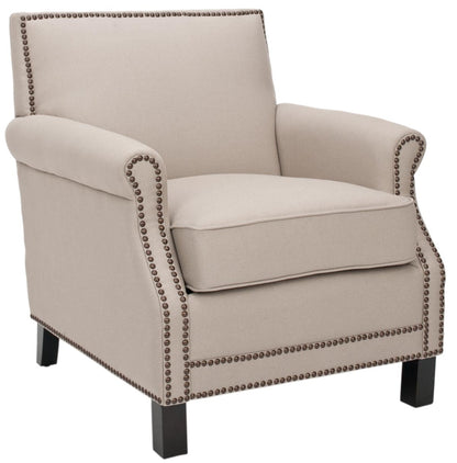 Safavieh Easton Club Chair - Brass Nail Heads | Accent Chairs | Modishstore - 3