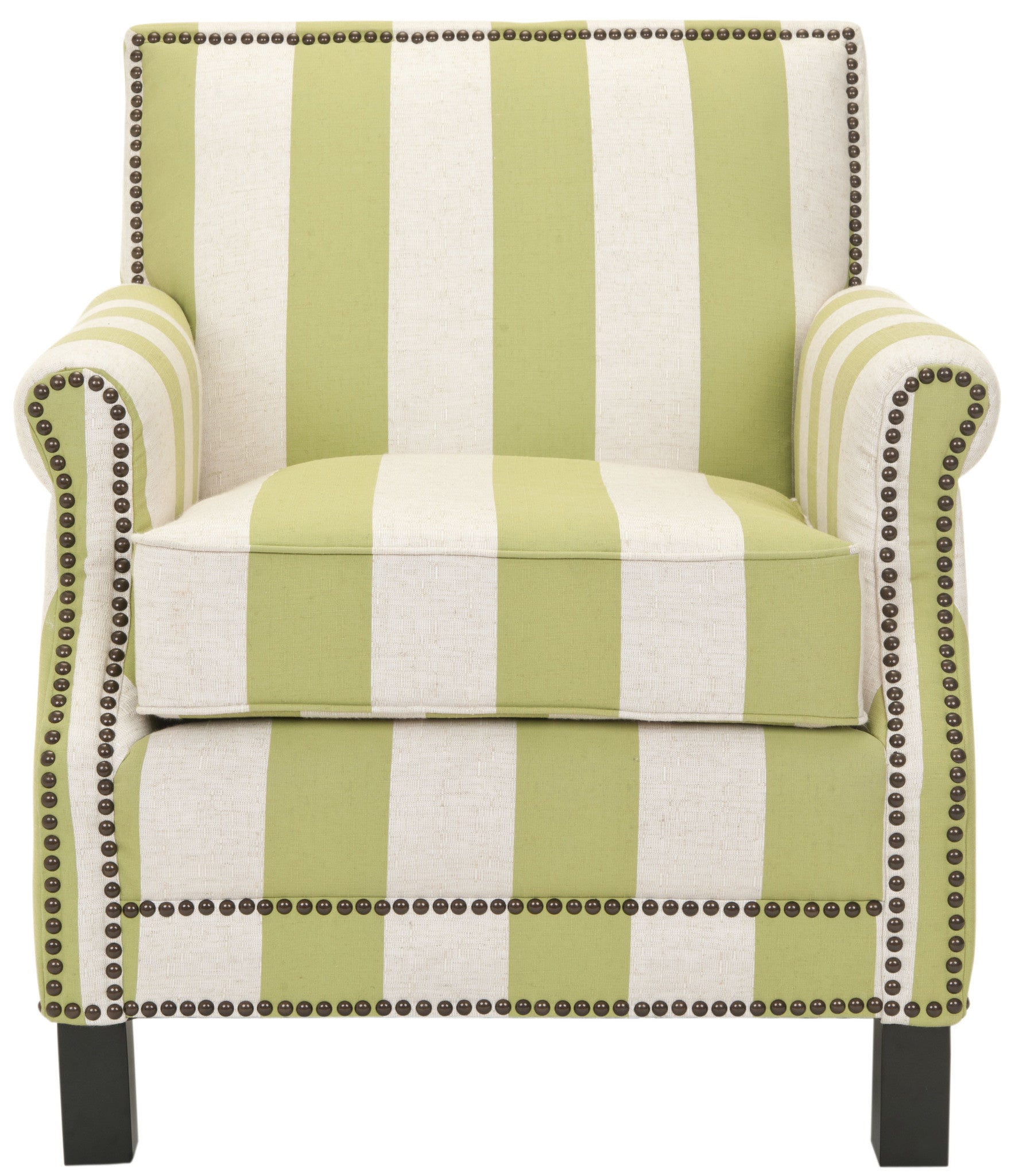 Safavieh Easton Club Chair With Stripes - Brass Nail Heads | Accent Chairs |  Modishstore  - 3