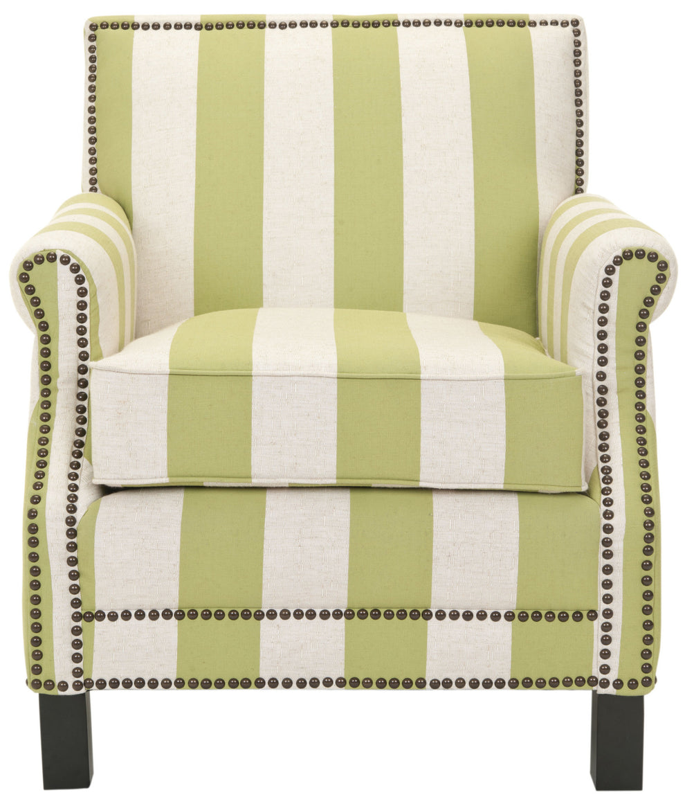 Safavieh Easton Club Chair With Stripes - Brass Nail Heads | Accent Chairs | Modishstore - 3