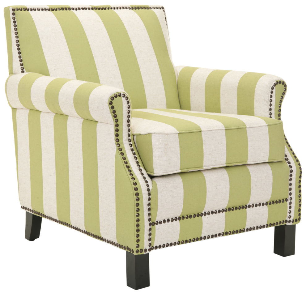 Safavieh Easton Club Chair With Stripes - Brass Nail Heads | Accent Chairs | Modishstore - 6