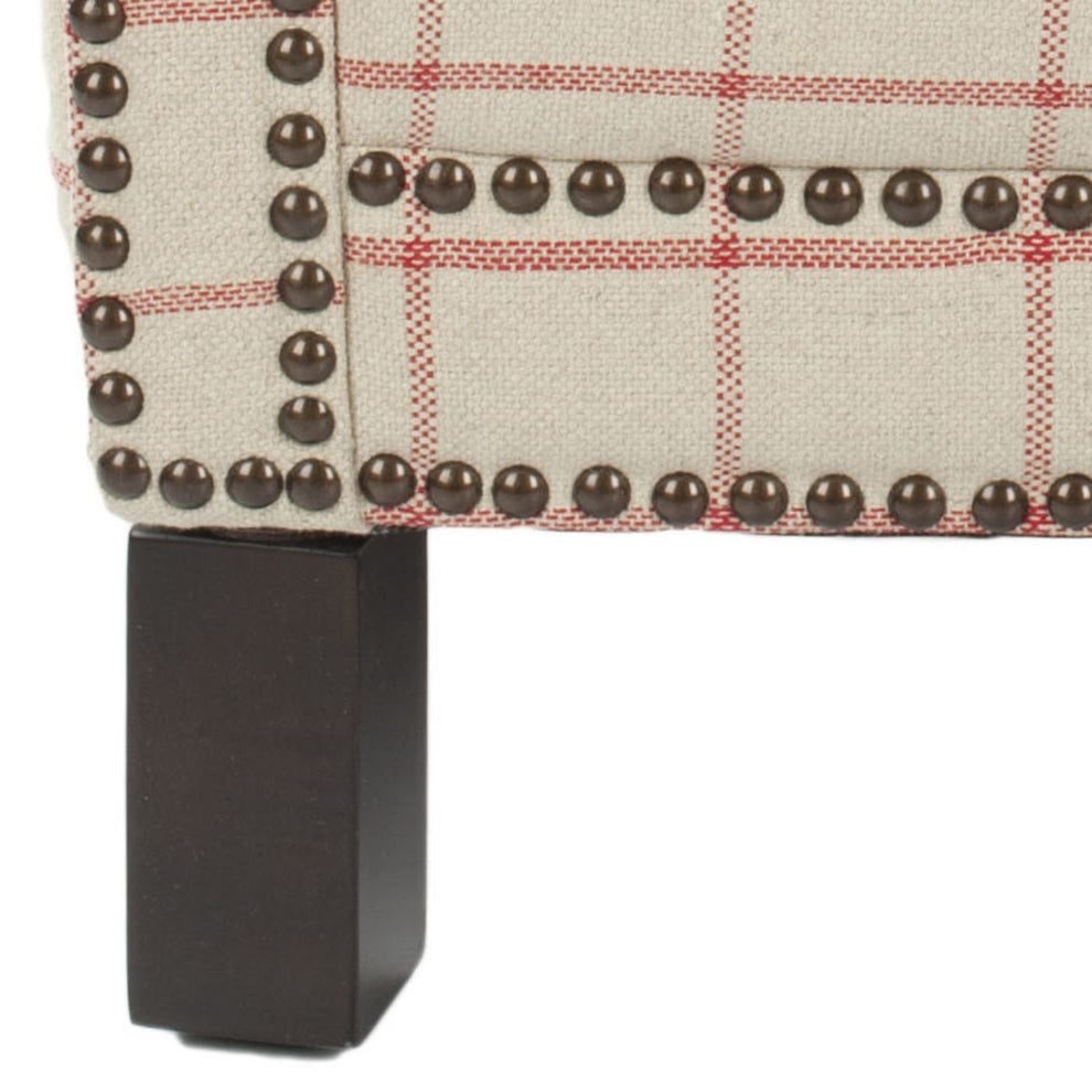 Safavieh Easton Club Chair In Plaid - Brass Nail Heads | Accent Chairs | Modishstore - 3